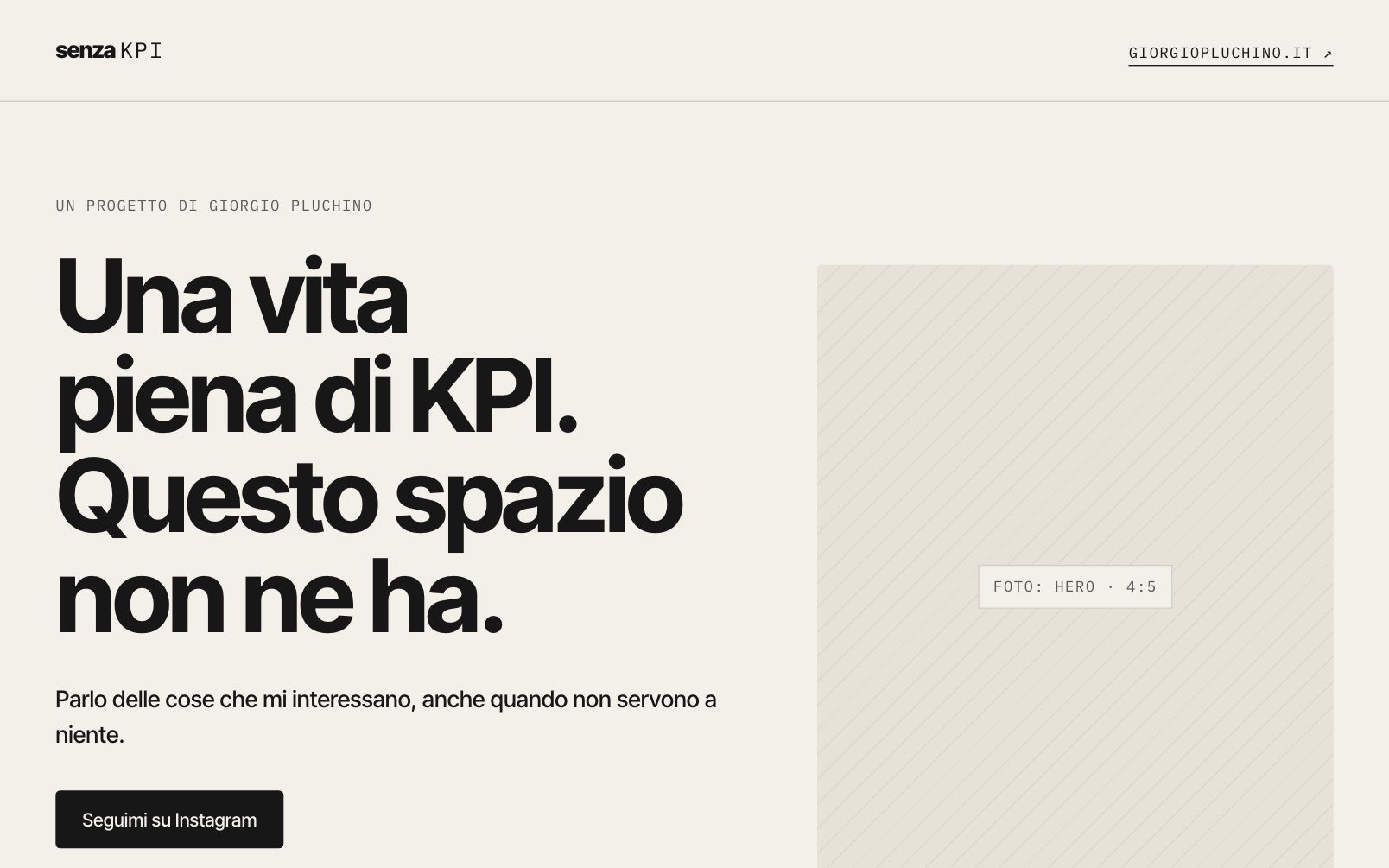 Home page di Senza KPI
